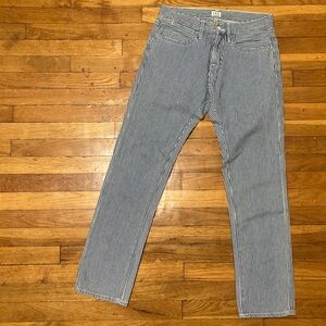 Men's Striped Blue Jeans